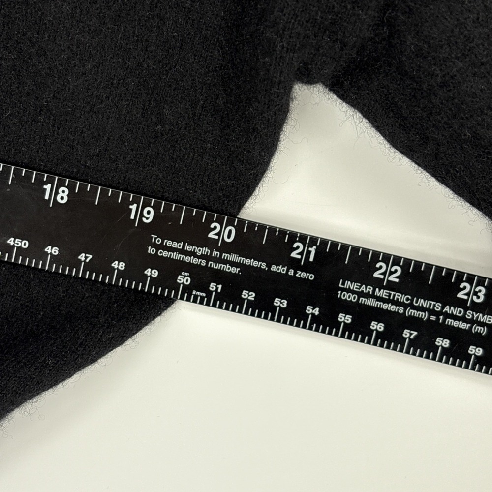 LEWIT Cashmere Blend Sweater Medium Black Snap Detail Long Sleeve Crew Pullover - Picture 6 of 7